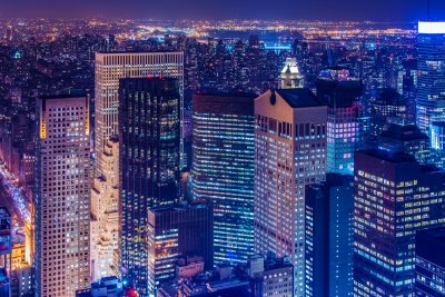 Poster New York bij nacht