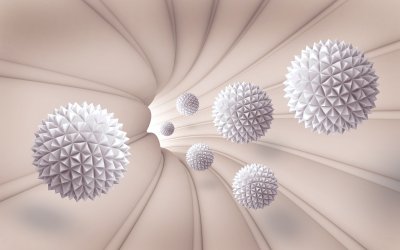 Fotobehang Kristallen ruimtelijke bollen