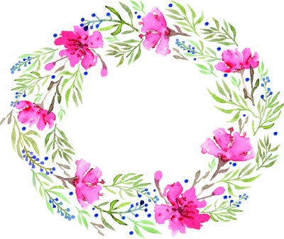 Sticker Bloemen gerangschikt in een krans