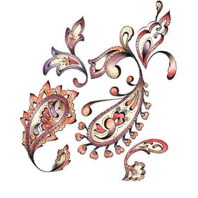 Sticker Aquarel Paisley ontwerp