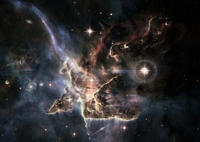 Sticker Kosmos 3d lichtgevende sterrenstofwolk