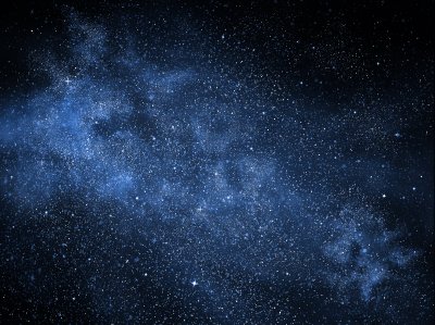 Sticker Kosmische nevel in blauwe kleuren