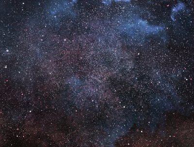 Sticker Ruimte gevuld met duizenden lichtpuntjes