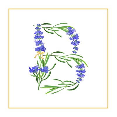 Sticker B-vormige lavendel