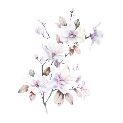 Sticker Magnolia's beschilderd met waterverf