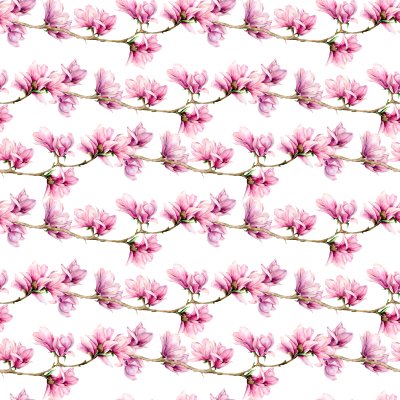 Sticker Patroon met magnoliatakken