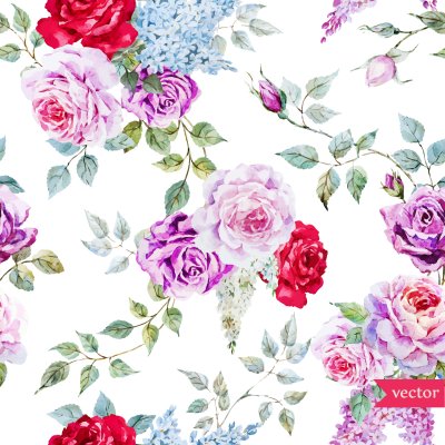 Sticker Engelse rozen op een witte achtergrond