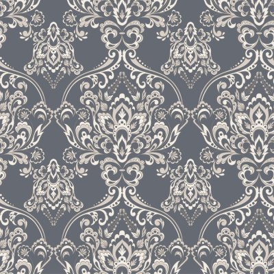 Sticker Vector barok bloemmotief. klassiek bloemenornament. vintage textuur voor behang, textiel, stof