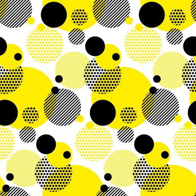 Sticker Naadloze stippen modern patroon. witte achtergrond geometrie cirkel kleur naadloze stof monster. geometrische patroon staal vectorillustratie