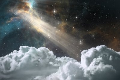 Fotobehang Zonnestralen in het heelal