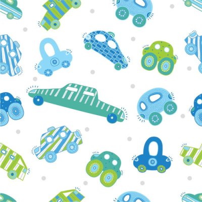 Sticker Leuke auto's. Vector naadloos patroon.
