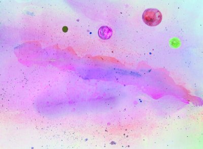 Sticker Quinoa in roze kleuren aquarel illustratie