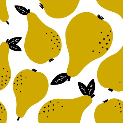 Poster Verse perenachtergrond. Hand getrokken overlappende achtergrond. Kleurrijke behangvector. Naadloos patroon met vruchteninzameling. Decoratieve illustratie, goed voor afdrukken