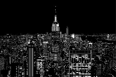 Fotobehang Zwart-witte stadslichten