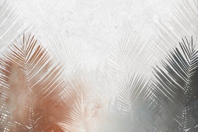 Fotobehang Tropical palm leaves. Mural, Wallpaper for internal printing. 3D illustration
