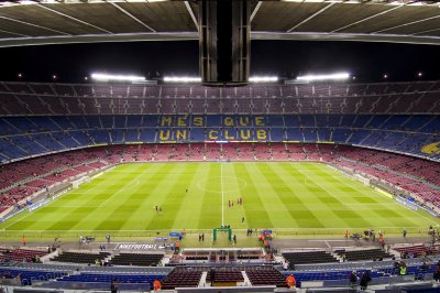 Fotobehang Het Camp Nou-stadion voor de wedstrijd.