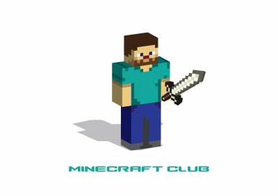 Sticker Minecraft-zwaardkarakter