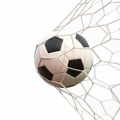 Fotobehang Voetbal in wit net