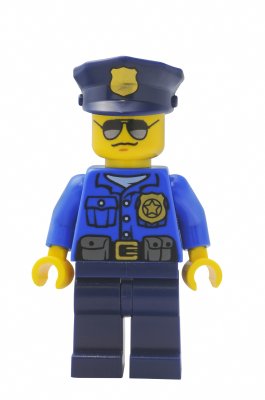 Sticker Een politieagent met bril LEGO figuur