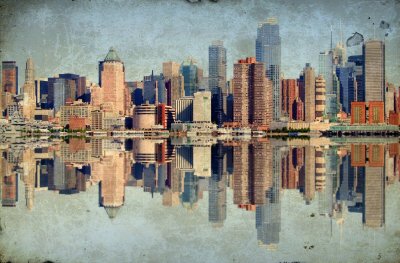 Fotobehang Retro skyline van New York City