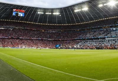 Fotobehang Uitzicht op de tribune van de Allianz Arena