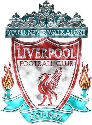 Fotobehang Liverpool FC-badge op een witte achtergrond
