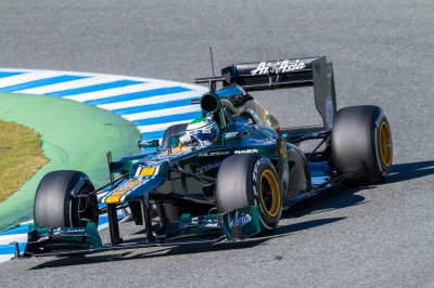 Fotobehang Marineblauwe Formule 1 raceauto