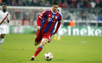 Fotobehang Robert Lewandowski tijdens de wedstrijd in Duitsland