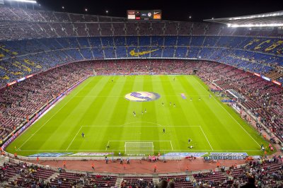 Fotobehang FC Barcelona stadion tijdens de wedstrijd