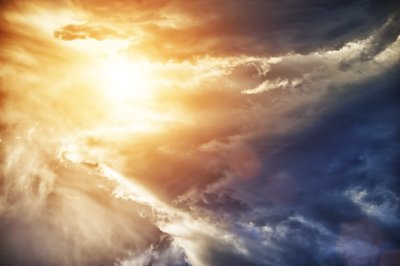 Fotobehang Pastelkleurige wolken