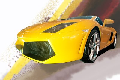 Fotobehang Beijing, China, op 23 april 2012: Beijing International Auto Show, ford LAMBORGHINI sportwagen lokale, Beijing, in april 2012,