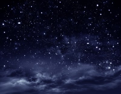 Fotobehang Nachtelijke hemel met wolken