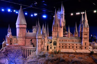 Fotobehang Het Kasteel van Hogwarts schaalmodel bij Warner Brothers studio