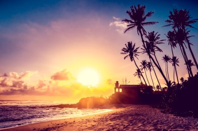 Fotobehang Exotische zonsondergang