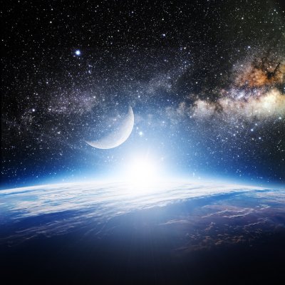 Fotobehang De sterren boven de Aarde