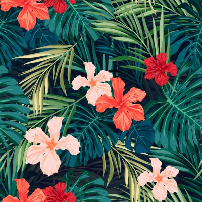 Fotobehang Hawaïaans patroon met de natuur