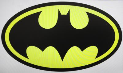 Fotobehang Batman-logo op gele achtergrond
