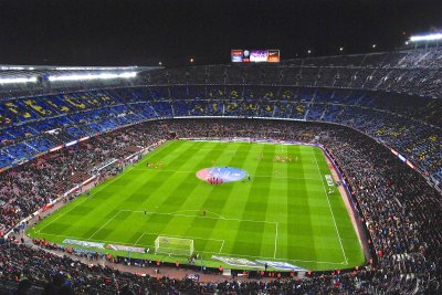 Fotobehang Wedstrijd in Camp Nou