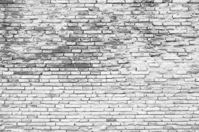 Fotobehang Gekraakte wit grunge bakstenen muur achtergrond