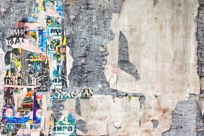 Fotobehang Muur met oude posters