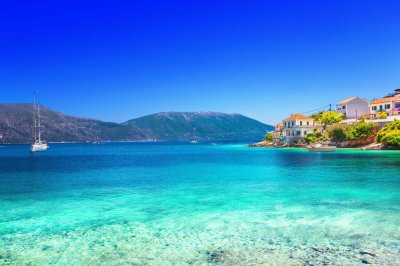 Fotobehang Schilderachtig landschap van een Grieks eiland