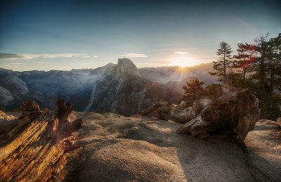 Fotobehang Zonsondergang in een nationaal park