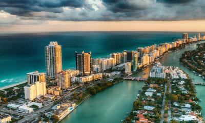 Fotobehang Miami Beach vanuit vogelperspectief