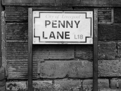 Fotobehang Penny Lane-bord